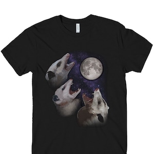 Possums Howling at Moon T-Shirt - Funny Unisex Graphic Tee