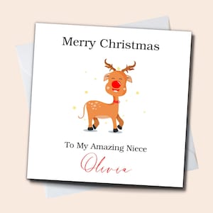 Nicht kerstkaart, gepersonaliseerde kerstkaart, dochter kerstkaart, kleindochter X-Mas kaart, zus, peetdochter kaart afdrukbaar