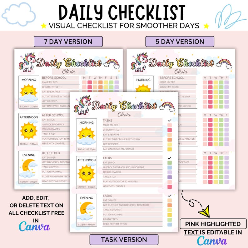 Printable Kids Chore Chart Bundle, Behavior Reward Daily Weekly Monthly ...