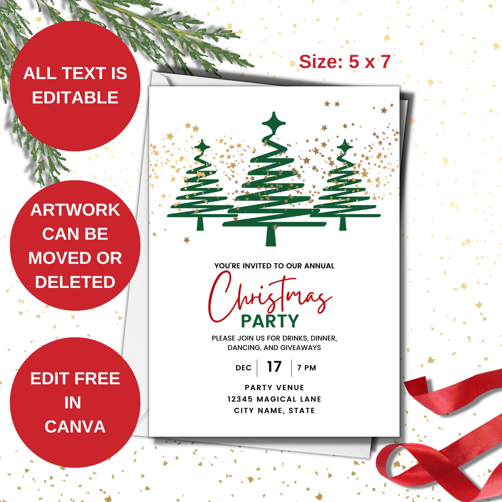EDITABLE Christmas Party Invitation, Holiday Party Invitation, Company ...