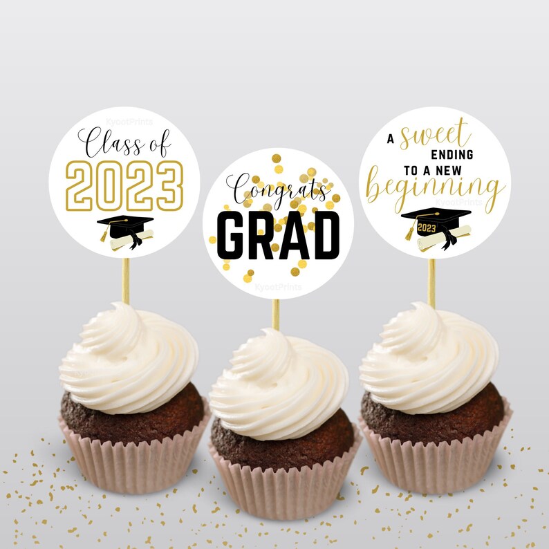 Graduation Cupcake Toppers Graduation 2023 Graduation Etsy