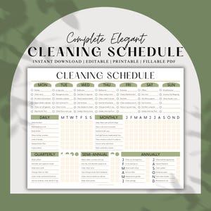 EDITABLE Cleaning Schedule PRINTABLE Cleaning List Household Chore Chart ADHD Cleaning Planner Daily Weekly Monthly Cleaning Checklist pdf