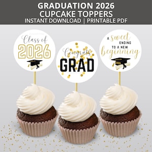 Graduation Cupcake Toppers Graduation 2026 Graduation Decorations for Graduation Party Favors Graduation Cupcake Picks Graduation Favor Tags
