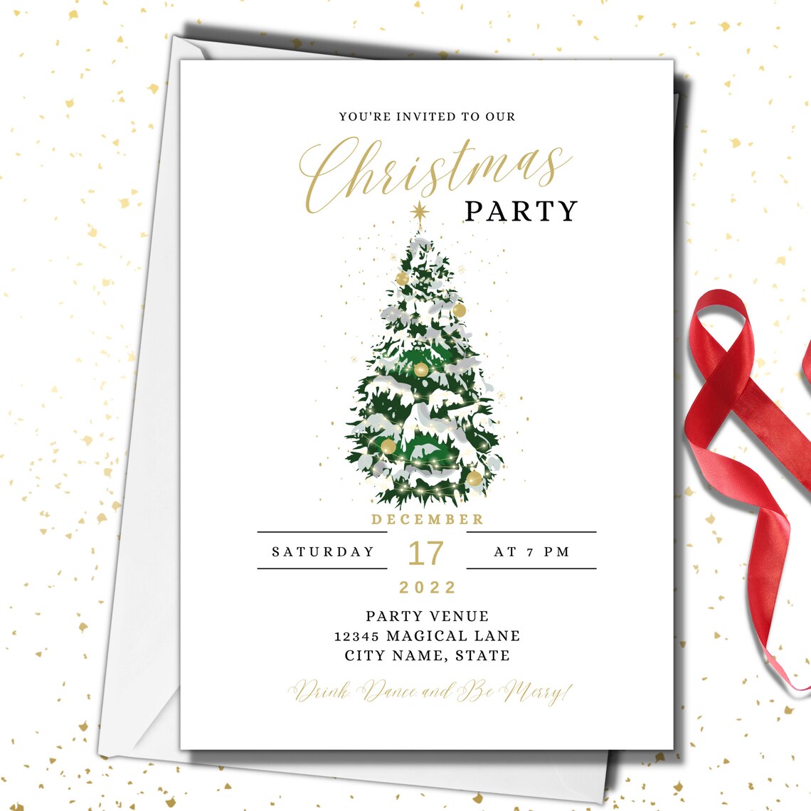 EDITABLE Christmas Party Invitation, Holiday Party Invitation, Company ...