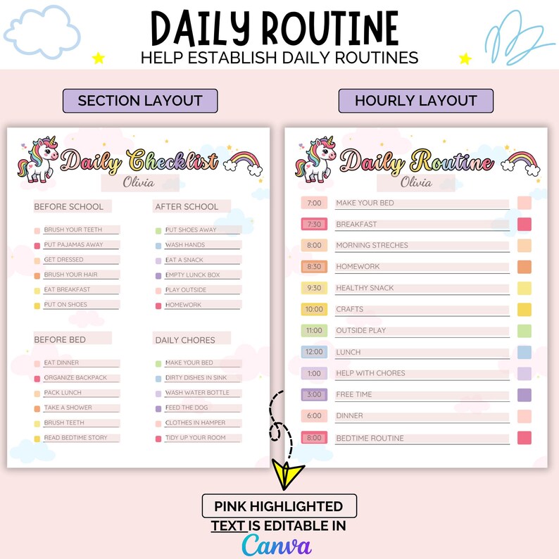 Printable Kids Chore Chart Bundle, Behavior Reward Daily Weekly Monthly ...