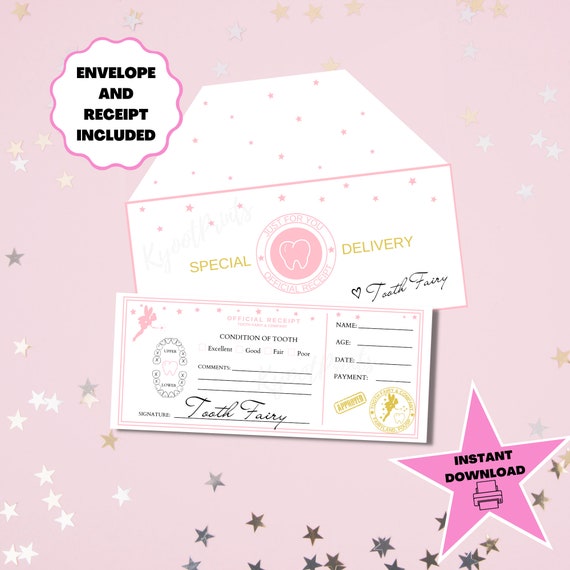 Tooth Fairy Receipt Printable Editable Tooth Fairy Note - Etsy