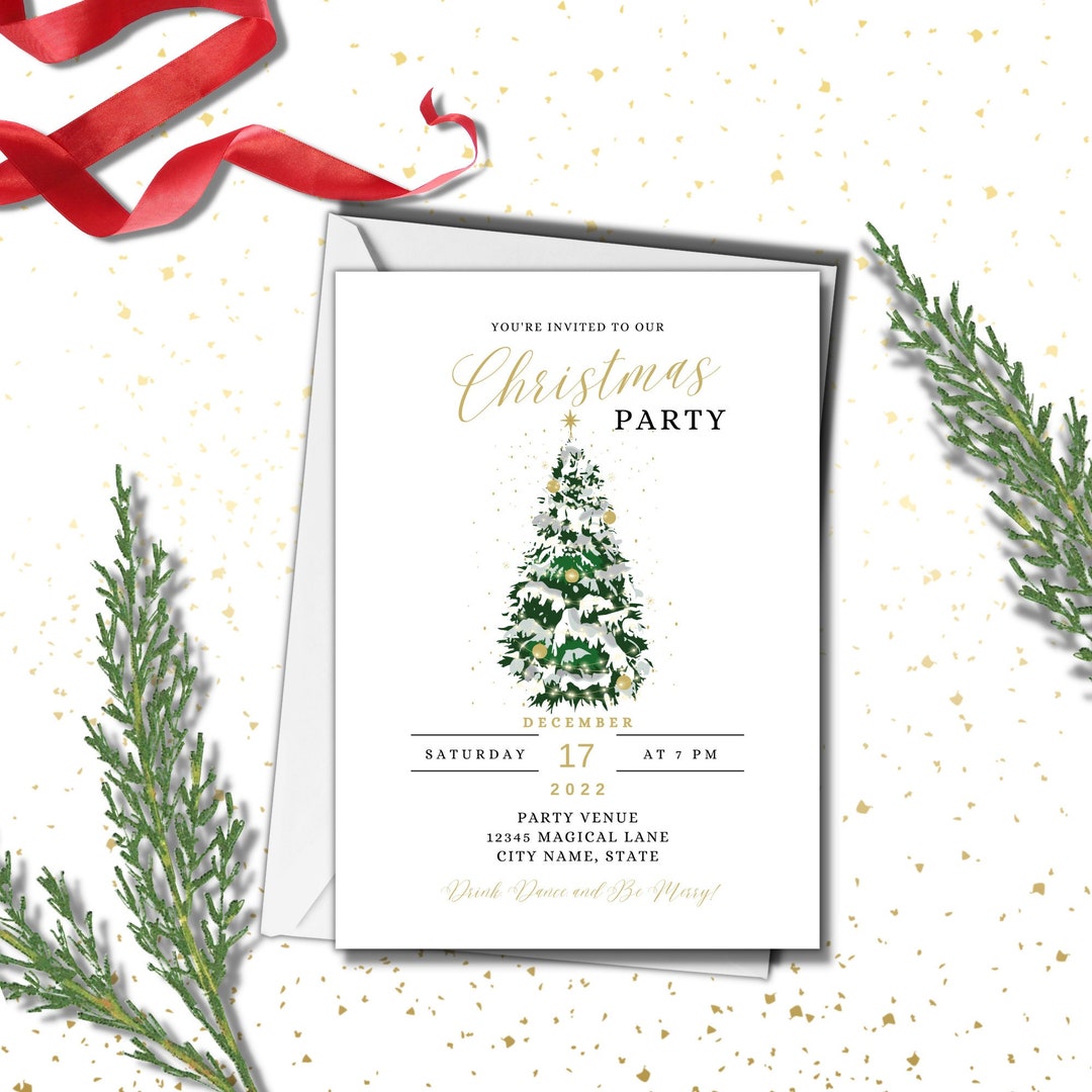 EDITABLE Christmas Party Invitation, Holiday Party Invitation, Company ...