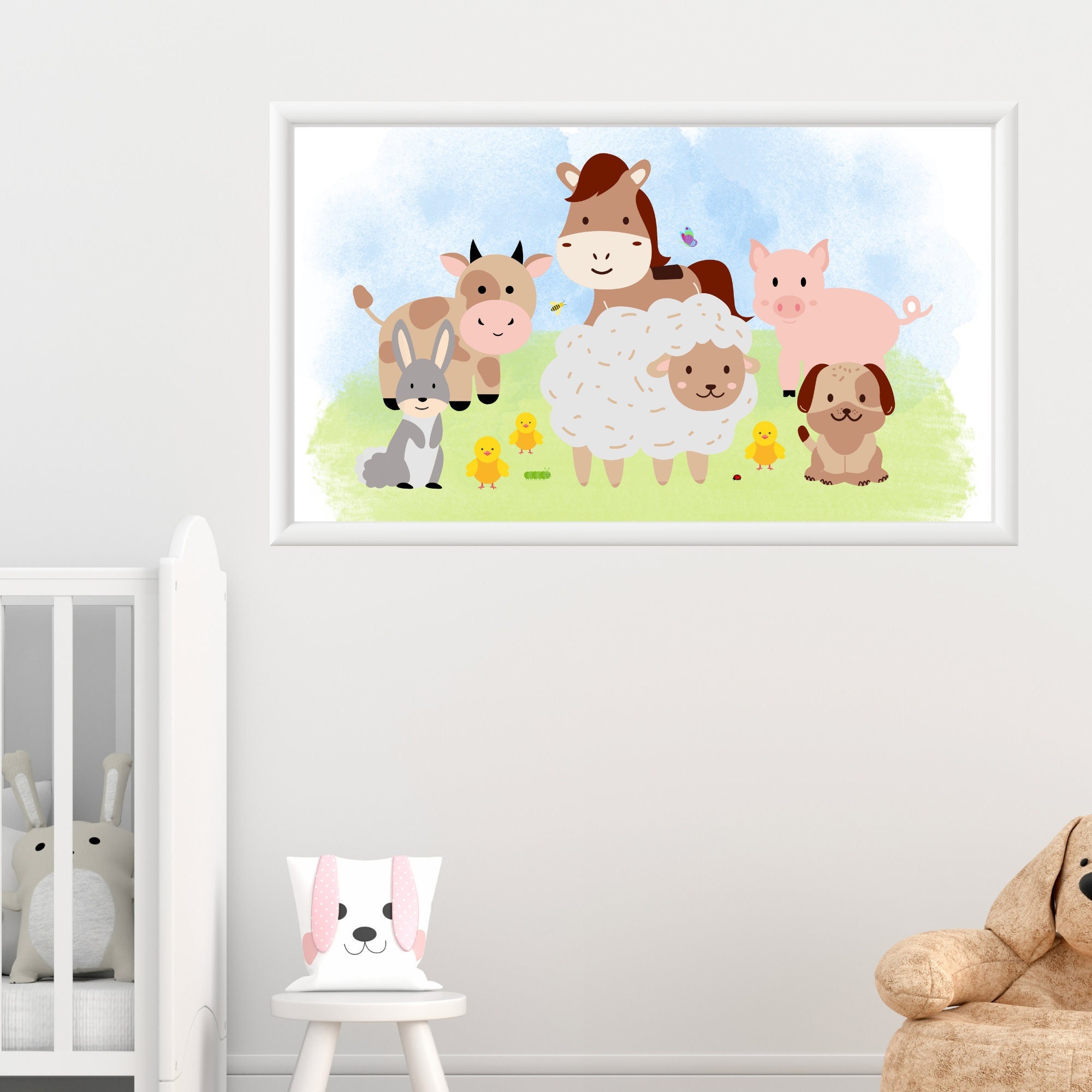 Farm Nursery Wall Art Nursery Decor Farm Animals Print Baby - Etsy