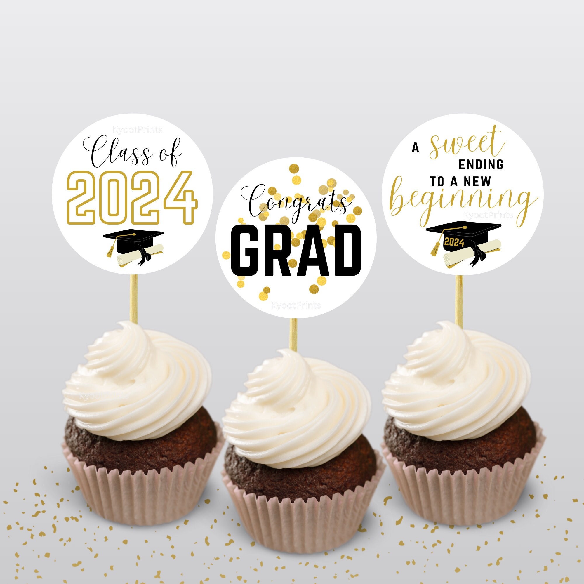 Graduation Cupcake Toppers Graduation 2024 Graduation Decorations for Graduation Party Favors