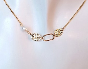 collier femme ras le cou perle de culture blanche