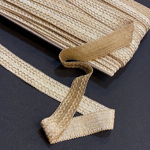 Golden Braid Stripe Metallic Gold Trim. 3 cm (1.18″) Woven Polyester Ribbon by the Yard for Sewing,Costumes,Crafts, Home & Dress Accessories