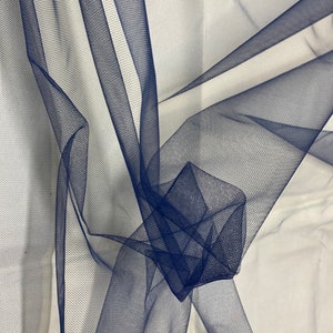 Navy Blue Soft Tulle Fabric: 59-inch Wide Sewing Material