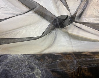 Tessuto In Organza Trasparente Voile Di Cristallo Bicolore - Foto 10