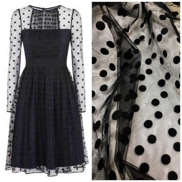 Black Tulle Polka Dot