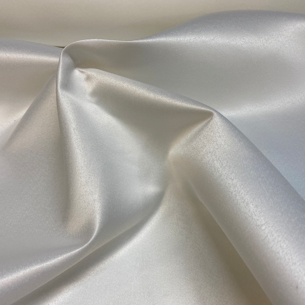 Off White Satin Fabric.Matte Satin Dress Fabric by the yard.Wedding,Engagement,Graduation,Bridesmaid Dress,Ball Gown,Evening Dress