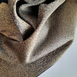 Shimmering Black and Gold Fabric - Ideal for Graduation, Engagement & Evening Gowns.