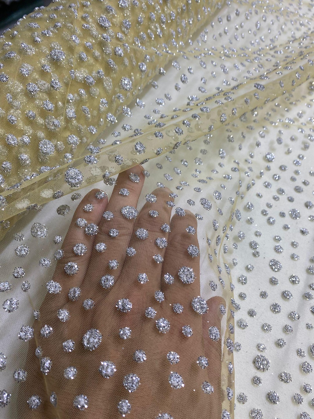 Nude Glitter Tulle Salvage