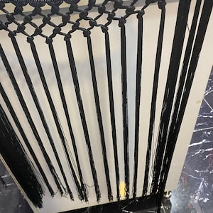 Black Macrame Fringe Trim: 60cm Polyester Tassel Lace