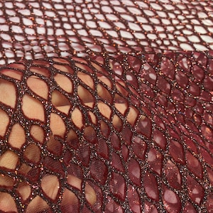 Burgundy Glitter Flocking Tulle Fabric - 57&quot; Wide