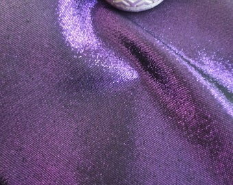 Shiny Purple Satin Lycra Fabric: Dressmaking Material