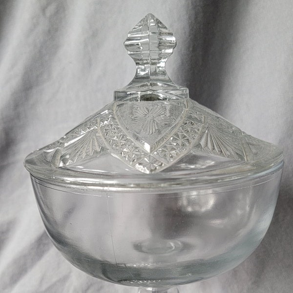 Pressed Glass Footed Candy Dish