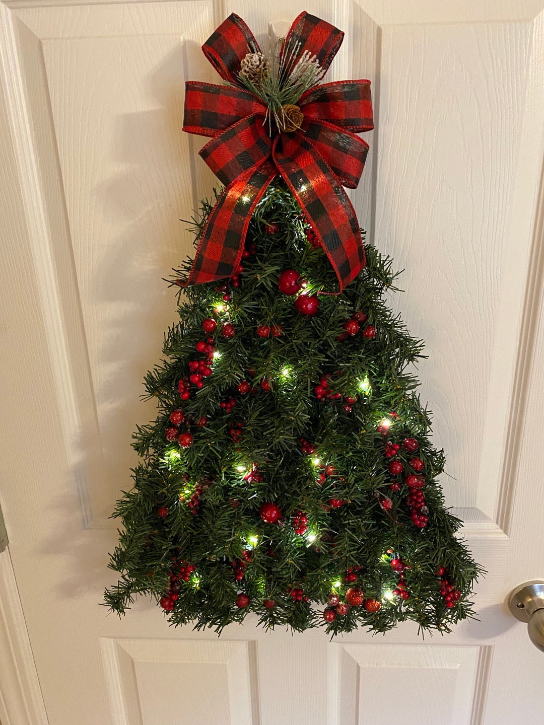 Christmas Tree Wall Hanger With Lights Etsy