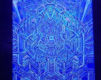 UV Fluorescent Painting: Psychedelic Visionary Art, 50x40cm