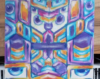 Original Acrylic Festival Painting on Cardboard (39.5 x 29.9cm)