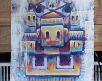 Original Acrylic Festival Painting on Cardboard (40.1 x 30.1 cm)