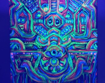 Fluorescent UV Painting "Bugzei" - 40x50cm Canvas