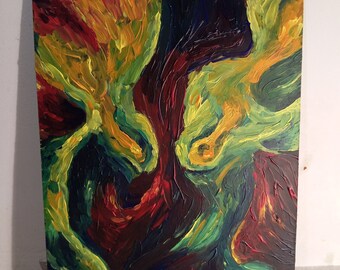 Original Acrylic Painting on Cardboard: Unique Wall Art for Your Space