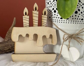 Packaging for gift card for birthday/present/birthday/voucher/wish fulfiller/cake/personalized