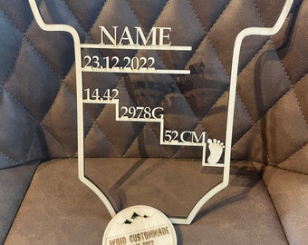 Personalized wall signs with names and dates of birth/birth/baby