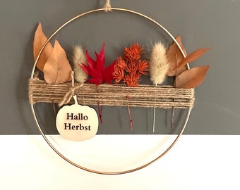 Door wreath Hello Autumn/ Autumn/ Dried flowers/ Decorative ring