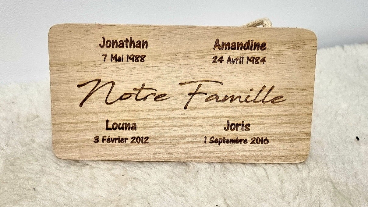 Plaque Notre Famille