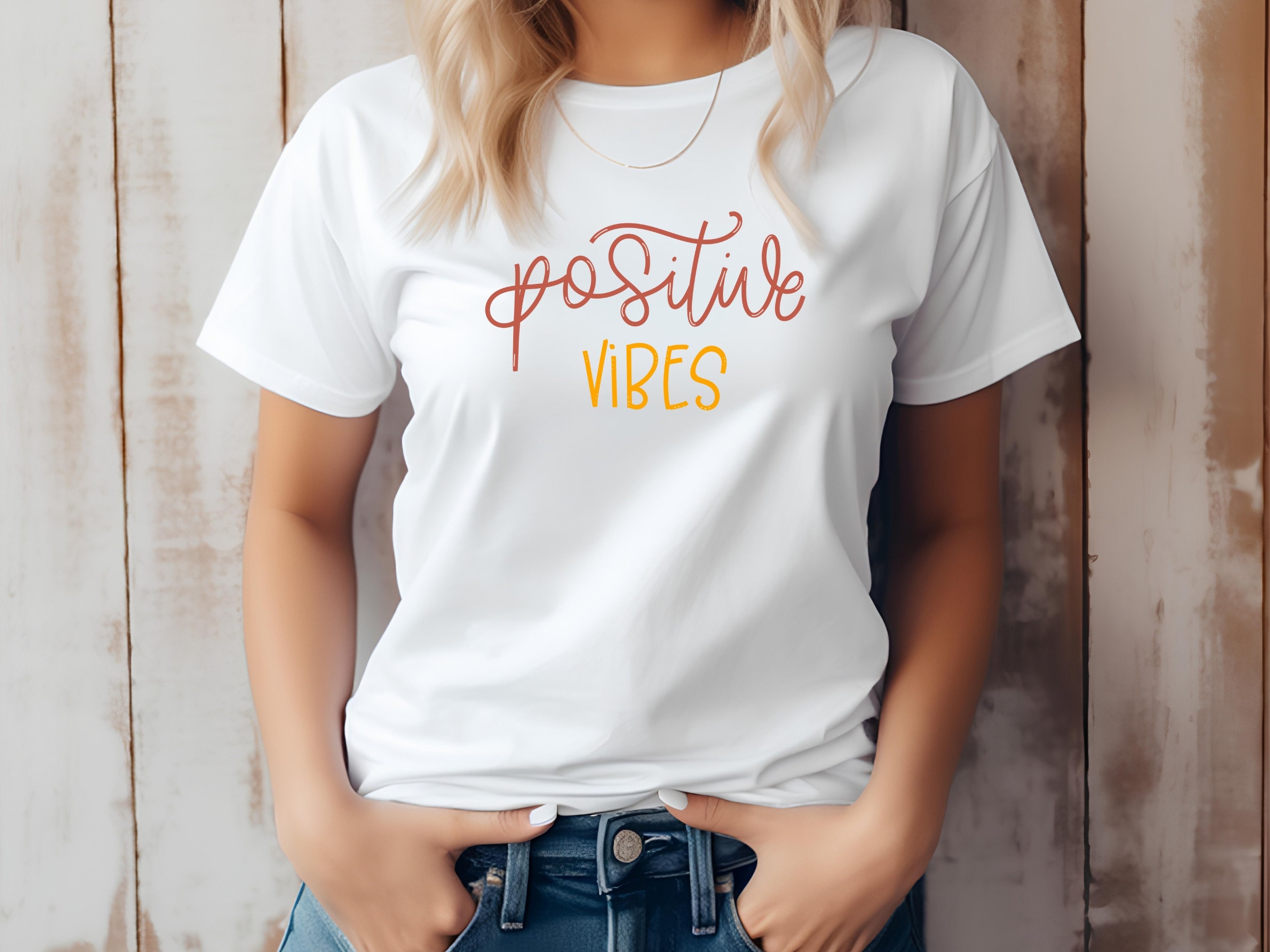 Positive Vibes PNG Sublimation Design, Positive Quote, Lettered Quote ...