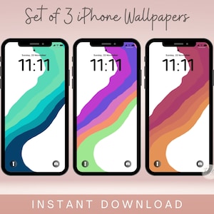 Abstract iPhone Wallpaper Bundle, Aesthetic iPhone Background, Set of 3 Smartphone wallpapers, Colourful Phone Wallpaper, Digital Download