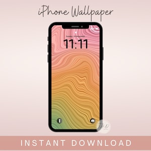 Abstract iPhone Wallpaper, Yellow, Pink,  Orange Abstract Smartphone Background, Phone wallpaper, Lock Screen Wallpaper, Digital Download