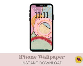 iPhone Wallpaper, Aesthetic Phone Wallpapers, iPhone iPad Background, Colourful Smartphone Lock Screen Wallpaper, Digital Download