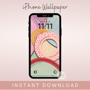 Abstract iPhone Wallpaper, Aesthetic Phone Wallpapers, iPhone iPad Background, Colourful Smartphone Lock Screen Wallpaper, Digital Download