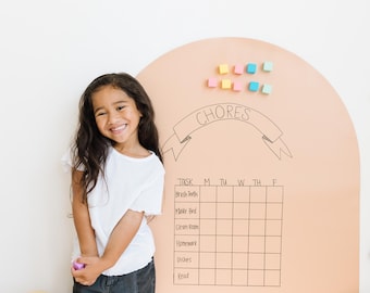 Kids Magnetic Wall Decal | Peel and Stick Arch Wall Sticker | Removable Self Adhesive Boho Mural | Headboard Sticker