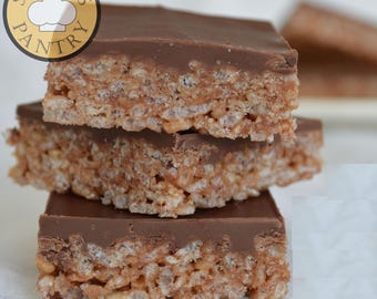 Handmade Rice Crispy Chocolate Marshmallow Squares: Letterbox Cakes