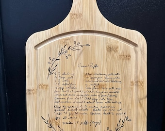 Handwritten Heirloom Recipe Board- engrave a handwritten recipe on a cutting board