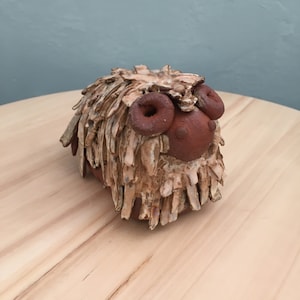 Clay Ram Figurine Beige Ram Ceramic Figurine unique Ram design small sculpture handmade home decoration excellent gift animal inspired