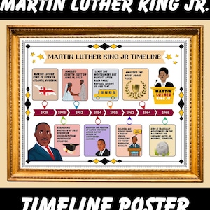 Martin Luther King Jr Timeline Poster | Martin Luther Life Timeline | MLK Day Classroom Decor | Black History Month | bulletin board Idea