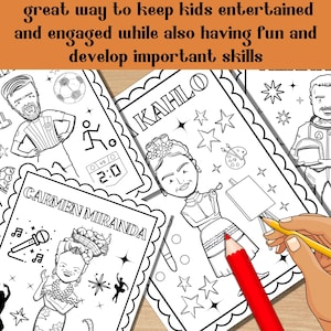 Hispanic Heritage Month Coloring Pages | National Hispanic Heritage Month Coloring Sheets | Latino Heritage Month | Hispanic Famous Figures