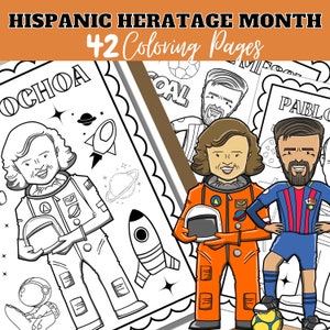 Hispanic Heritage Month Coloring Pages | National Hispanic Heritage Month Coloring Sheets | Latino Heritage Month | Hispanic Famous Figures