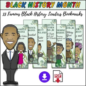 Personnages importants du Mois de l'histoire des Noirs 33 héros noirs Dirigeants africains américains Téléchargement instantané Militant des droits civiques image 1
