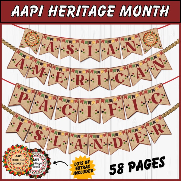 Celebrate AAPI Heritage Month with Printable Banners, bulletin board banners, Classroom Decor, AAPI decorations, bunting printable Banners
