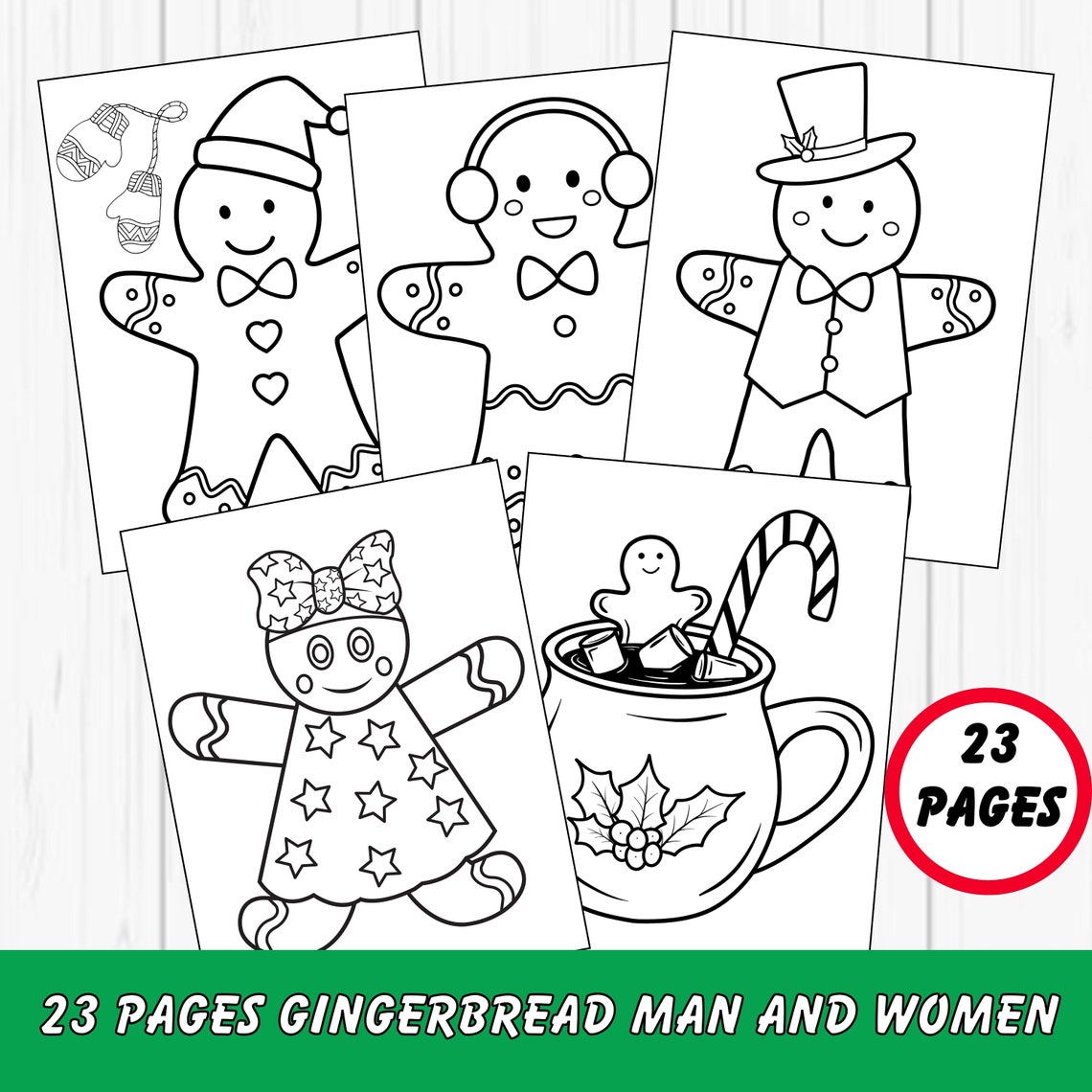 Gingerbread Man & Girl Coloring Pages, Gingerbread House Coloring ...
